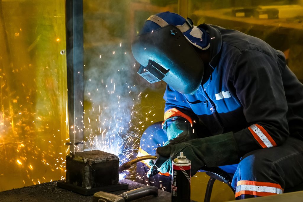 "Certified structural welder performing fabrication work via manpower supply UAE"