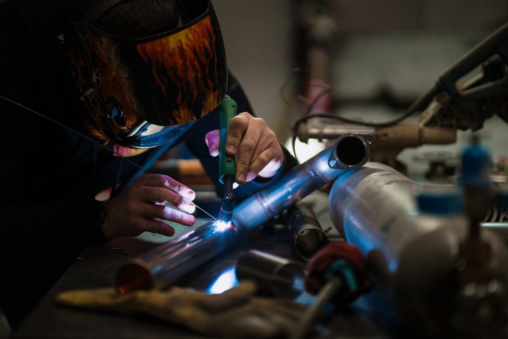 "Skilled fabrication and industrial manpower workforce deployed at a manufacturing facility in Sharjah UAE"
